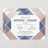 スコッチアンドシガーズメンズ誕生日 招待状 (正面/裏面)