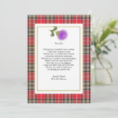 スコッチクランタータンチェック結婚の詩ありがとう写真 招待状 (スタンド正面)