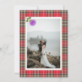 スコッチクランタータンチェック結婚の詩ありがとう写真 招待状 (裏面)