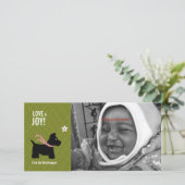 スコッチテリアのクリスマスの写真カード シーズンカード (スタンド正面)