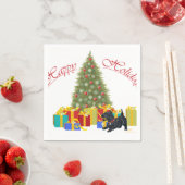 スコッチテリアのクリスマス スタンダードカクテルナプキン (インサイチュ)