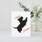 スコッチテリアのハッピーホリデー シーズンポストカード (スタンド正面)