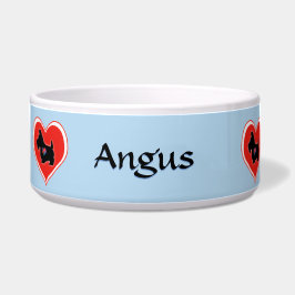 スコッチテリアのハートパーソナライズな犬ボール ボウル