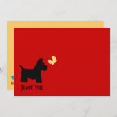 スコッチテリアのパーソナライズなカード サンキューカード (正面/裏面)
