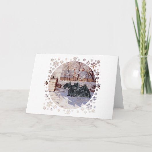 スコッチテリアの冬のマグパイ シーズンカード (正面)
