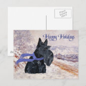 スコッチテリアの冬休み シーズンポストカード (正面/裏面)
