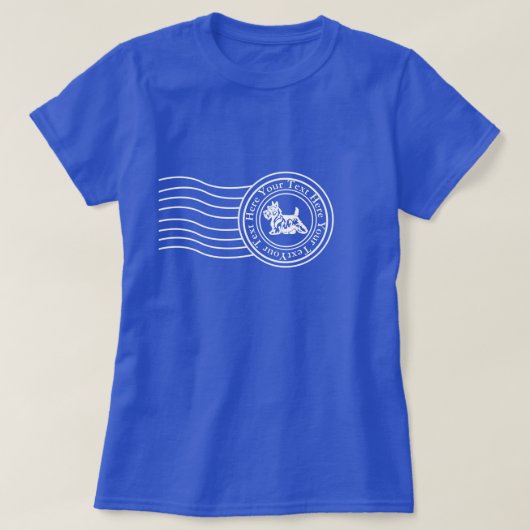 スコッチテリアの消印あなたの文字 Tシャツ (デザイン正面)