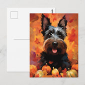 スコッチテリアの秋の感謝祭 ポストカード (正面/裏面)