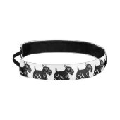 スコッチテリアは白黒伸縮性があるヘッドバンドの後をつけます アスレチックヘッドバンド (左)