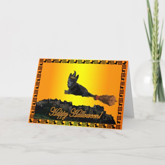 スコッチテリアハロウィン カード (正面)