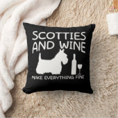 スコッチテリア犬のワインはすべてを罰金を科させます クッション (ブランケット)