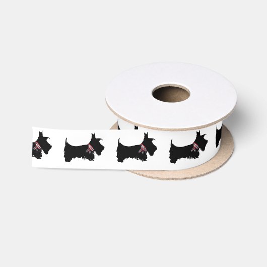 スコッチテリア犬 サテンリボン (リール)