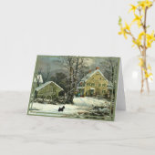 スコッチテリア オールドファッション ウィンター カード (黄色い花)