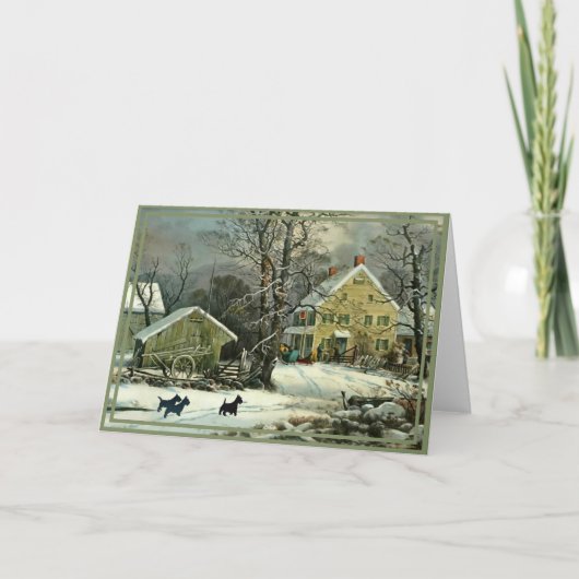 スコッチテリア オールドファッション ウィンター カード (正面)