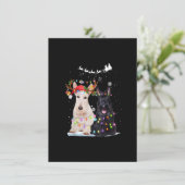 スコッチテリア トナカイ サンタ帽 クリスマスライト チャ 招待状 (スタンド正面)