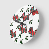 スコッチテリア ラウンド壁時計 (傾斜)