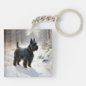 スコッチテリア レットイットスノー クリスマス キーホルダー (裏面)