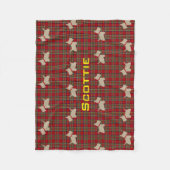 スコッチテリアWheaten 8無し フリースブランケット (正面)