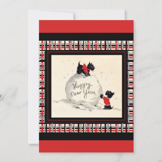 スコッチドッグニューイヤーズパーティの招待状 招待状 (正面)