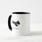 スコッチママおもしろいヴィンテージドッグ名前をカスタムするグリーン マグカップ (正面左)