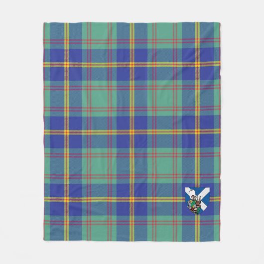 スコッツアメリカマリンタータンチェックプレイド フリースブランケット (正面)