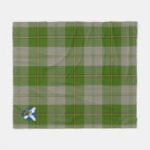 スコッツカニンガムドレスグリーンダンサータータンチェックプレイド フリースブランケット (正面(横))