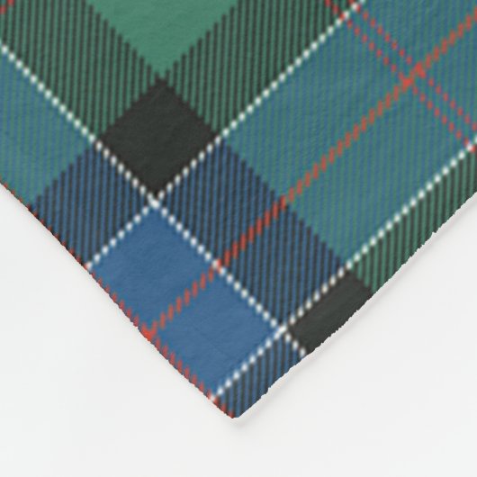 スコッツシンクレア狩り古代タータンチェックプレイド フリースブランケット (角)