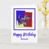 スコッツティドッグシルエットレッドブルーイエロー誕生日 カード (黄色い花)