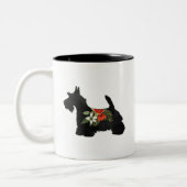 スコッツティドッグブリードボホフローラシルエット ツートーンマグカップ (左)