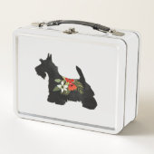 スコッツティドッグブリードボホフローラシルエット メタルランチボックス (正面)