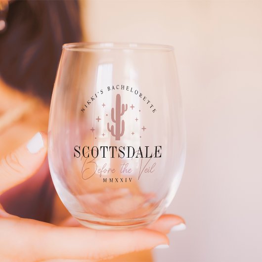 スコッツデールでの独身最後の週末パーティー ステムなしワイングラス