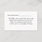 スコッツデールのSucculentの日没 予約カード (裏面)