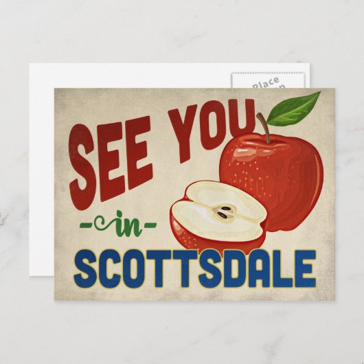 スコッツデールアリゾナアップル – ヴィンテージ旅行 ポストカード (正面/裏面)