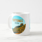 スコッツデールアリゾナサボテンとマウンテンヴィンテージ コーヒーマグカップ (正面左)