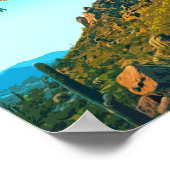 スコッツデールアリゾナサボテンとマウンテンヴィンテージ ポスター (角)