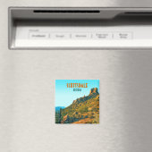 スコッツデールアリゾナサボテンとマウンテンヴィンテージ マグネット (インサイチュ (食洗機))