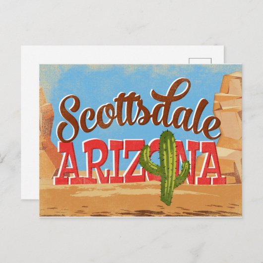 スコッツデールアリゾナヴィンテージ旅行 ポストカード (正面/裏面)