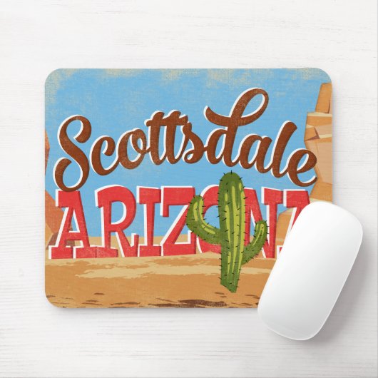 スコッツデールアリゾナヴィンテージ旅行 マウスパッド (マウス)