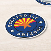 スコッツデールアリゾナ ラウンドペーパーコースター (アングル)