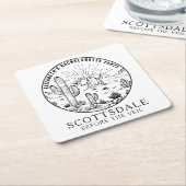 スコッツデールバチェロレッテのカスタム支持 スクエアペーパーコースター (アングル)