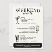 スコッツデールバチェロレッテソーシャルカクテルの日程 招待状 (裏面)