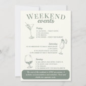 スコッツデールバチェロレッテソーシャルカクテルの日程 招待状 (裏面)