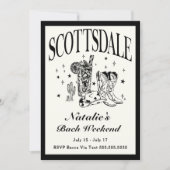 スコッツデールバチェロレッテソーシャルカクテルの日程 招待状 (正面)