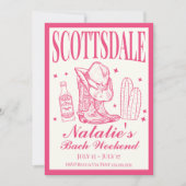 スコッツデールバチェロレッテソーシャルカクテルの日程 招待状 (正面)