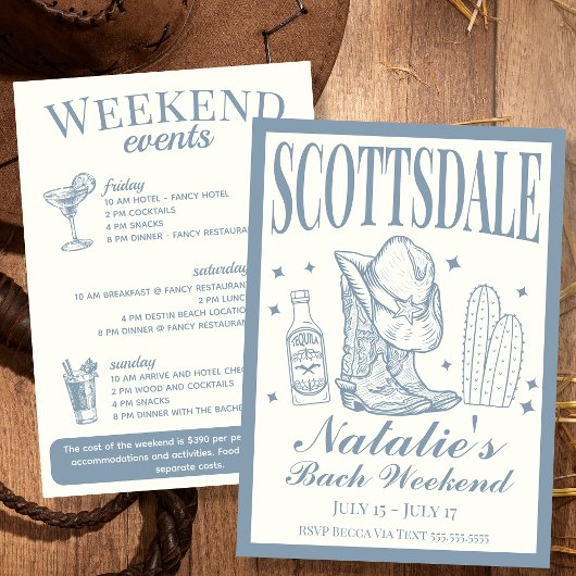 スコッツデールバチェロレッテソーシャルカクテルの日程 招待状