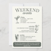 スコッツデールバチェロレッテソーシャルカクテルの日程 招待状 (裏面)