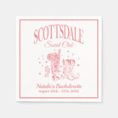 スコッツデールバチェロレッテヴィンテージ紙 スタンダードカクテルナプキン (正面)