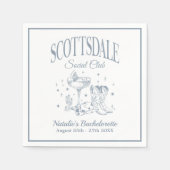 スコッツデール独身最後の夜ヴィンテージ黒紙 スタンダードカクテルナプキン (正面)