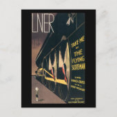 スコッツマン列車飛んでいるのヴィンテージ広告 ポストカード (正面)