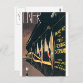 スコッツマン列車飛んでいるのヴィンテージ広告 ポストカード (正面/裏面)